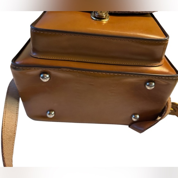 Vintage Classic Brown Leather Men's Large Camera Shoulder Bag Case MINTY - Picture 4 of 15